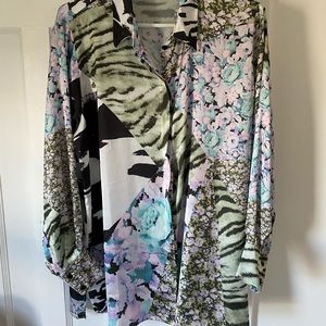 ASOS oversized silky button down shirt